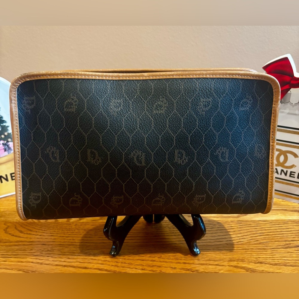 CHRISTIAN DIOR Vintage Honeycomb Canvas Clutch Bag - Picture 2 of 10